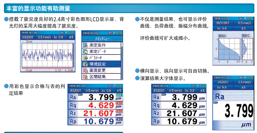 SJ-210豐富的顯示功能有助于測量